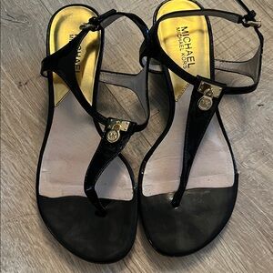Michael Kors Black and Gold Sandals